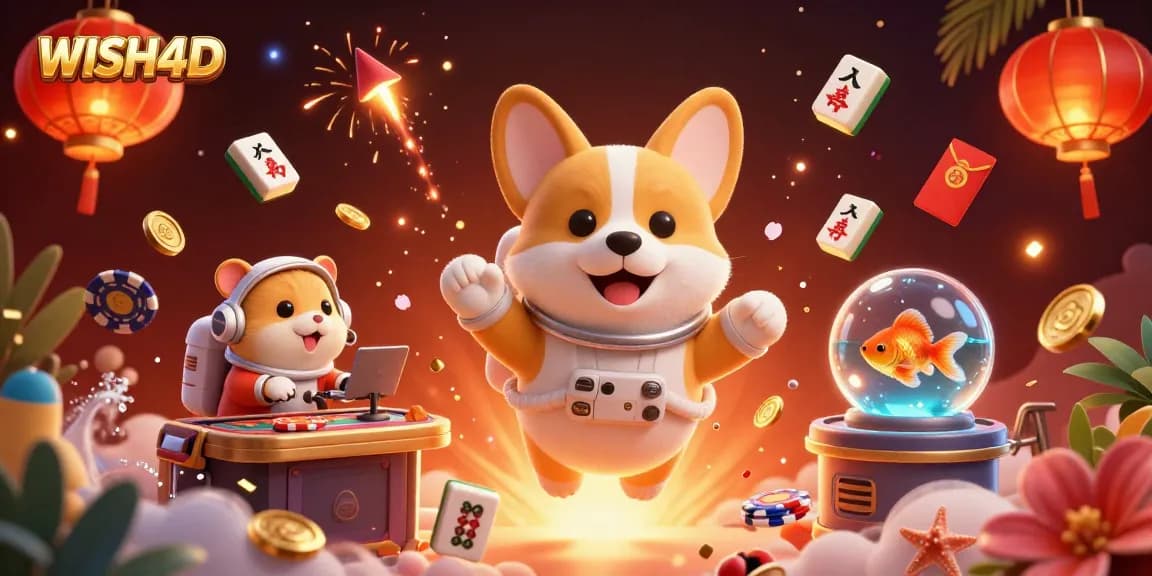 Engage with WISH4D’s thrilling casino adventure featuring a vibrant 3D scene in space.