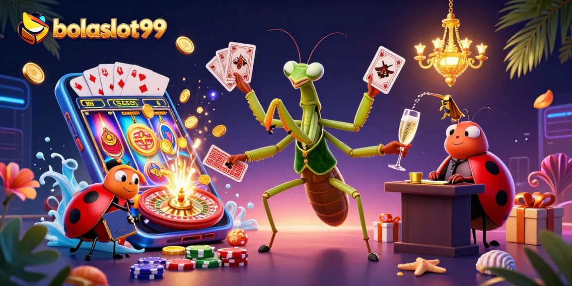 Experience thrilling virtual slots with bolaslot99 featuring dynamic characters and vibrant casino elements.