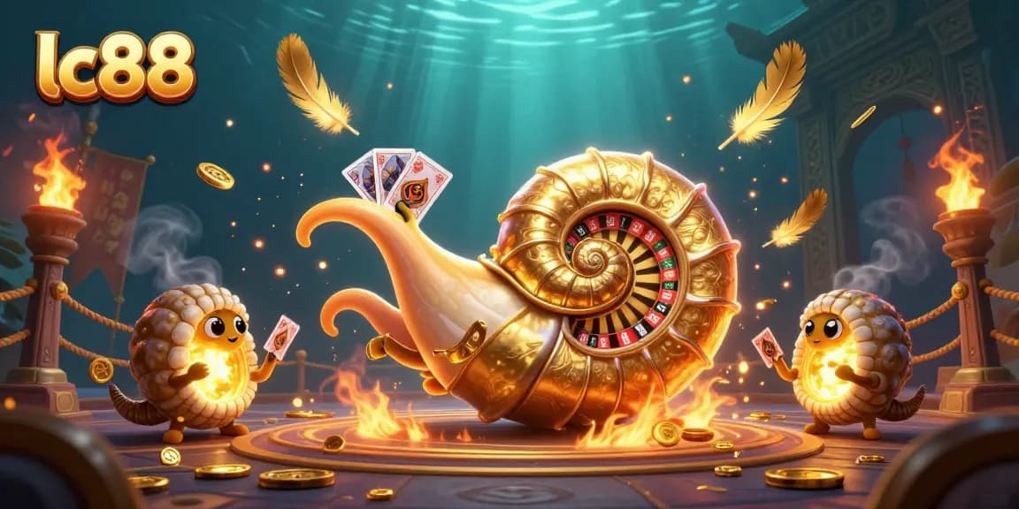 Experience the thrill of winning at lc88 with a magical 3D casino scene featuring a nautilus roulette wheel.