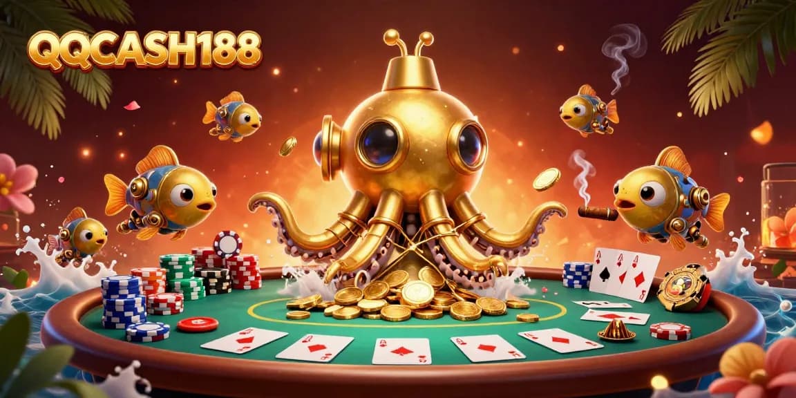 Join the action with QQCASH188 as you battle through golden coins and poker games in an enchanting 3D casino.