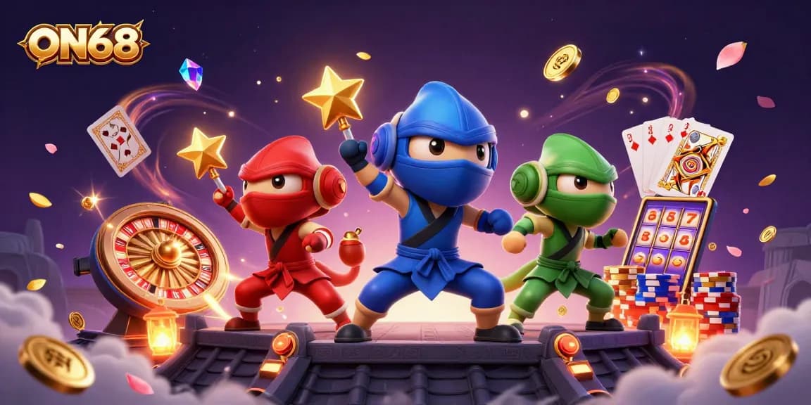 Experience thrilling gameplay at ON68 with vibrant casino-themed action and dynamic characters.