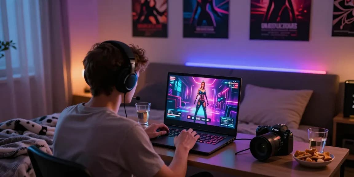 Engaging sex simulator gameplay experience in a cozy bedroom setting with vibrant graphics.