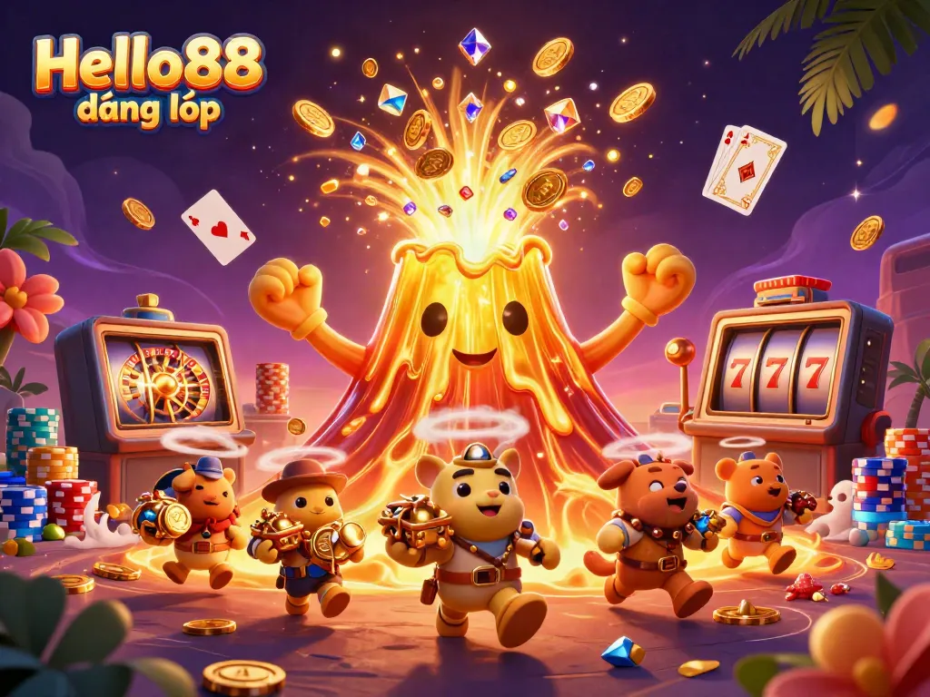 Experience thrilling wins at Hello88 đăng nhập with a vibrant and dynamic casino scene filled with treasures.