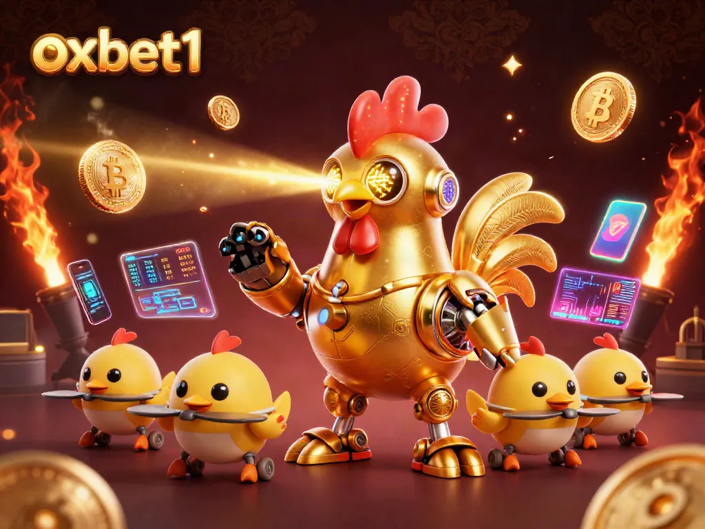 Experience the thrilling action at oxbet1 with vibrant gaming elements and a retro-futuristic theme.