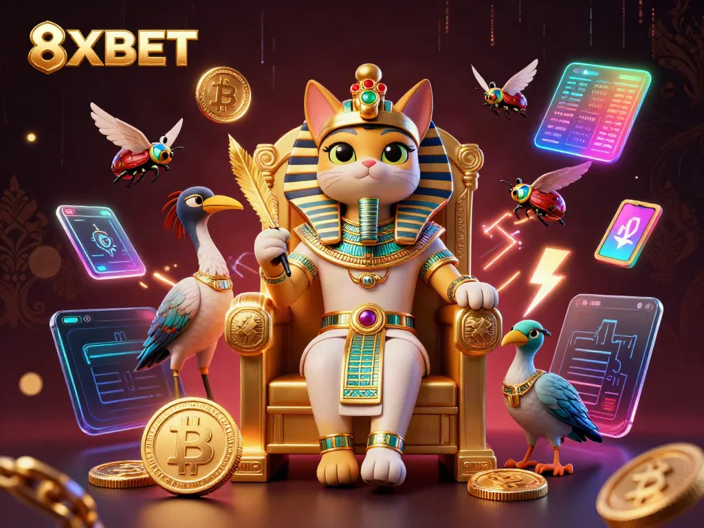 Engage in vibrant gaming experiences with 8XBET, featuring a dynamic casino scene and dazzling characters.