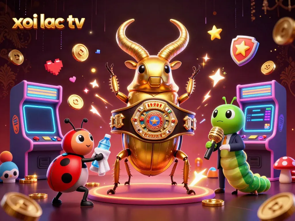 Xoi lac tv showcases a vibrant 3D casino scene featuring unique characters and dynamic gaming elements.