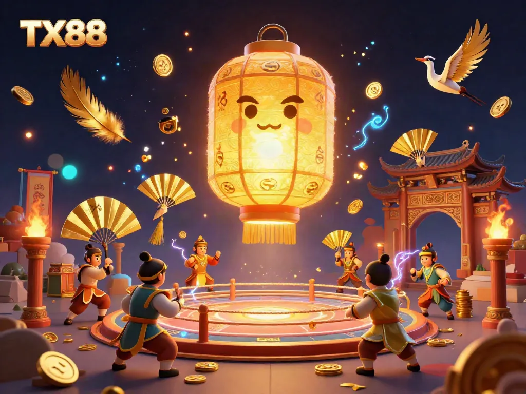 Experience the excitement of TX88 with dynamic casino elements and vibrant characters in a captivating scene.