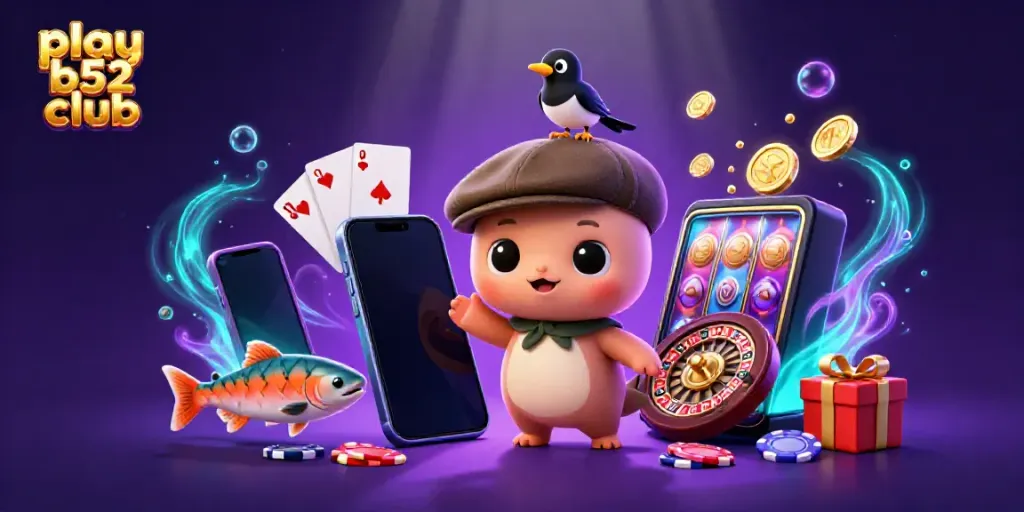 Engage with play b52 club’s vibrant casino games featuring a playful Nessie and gold coins.