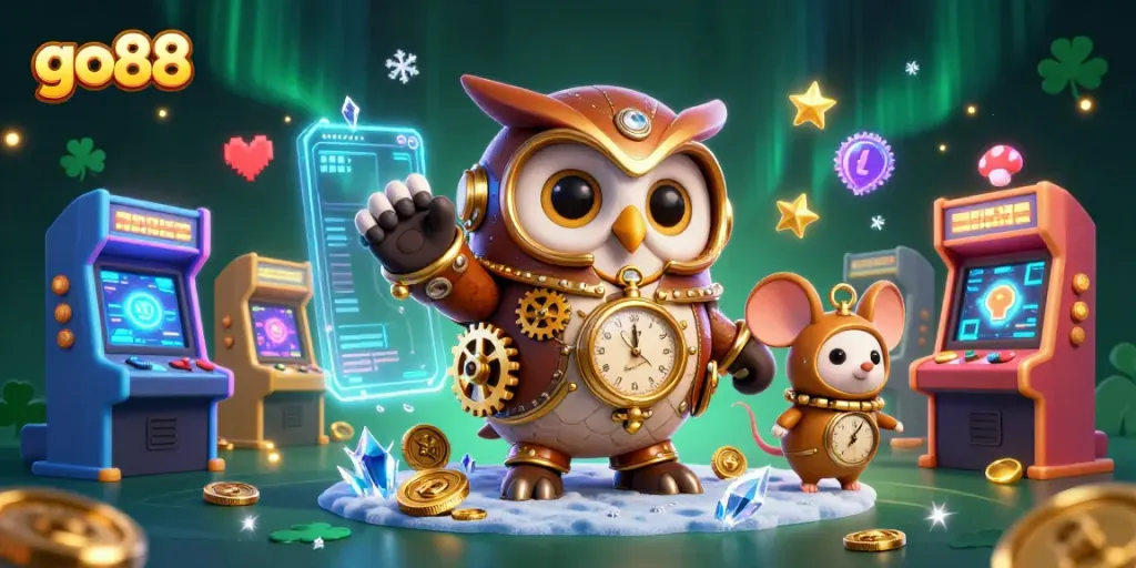 Engage with go88's vibrant casino experience filled with 3D characters and gaming elements.