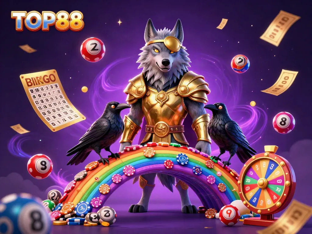 Experience thrilling gaming excitement at TOP88 with mythical characters and vibrant casino elements.