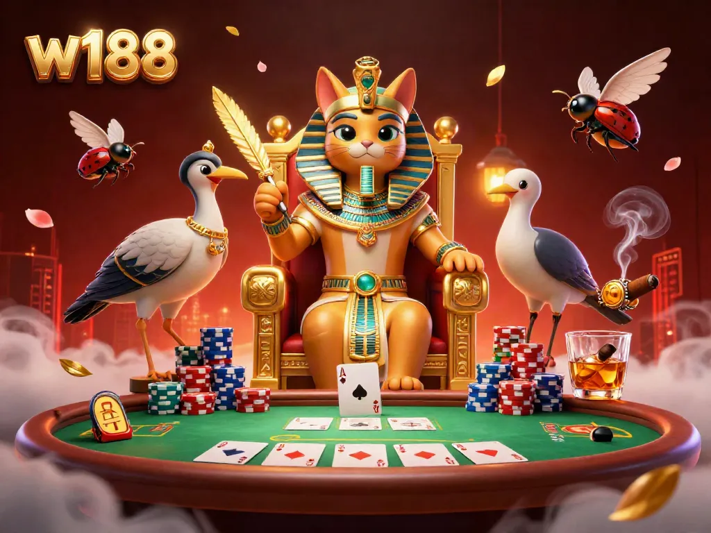 Engage in thrilling gameplay at W188 while enjoying vibrant casino elements and stunning characters.