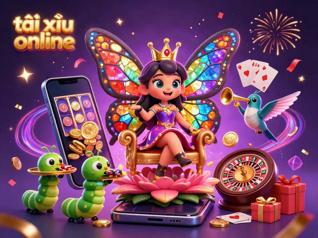 Experience the excitement of tài xỉu online in a vibrant casino scene with dynamic characters and rich visuals.