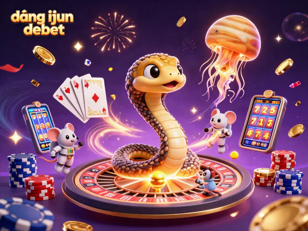 Place bets on cosmic elements with đăng nhập debet in this vibrant 3D casino illustration.