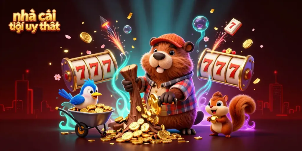 Engage with nhà cái trực tuyến uy tín in this vibrant and rich 3D illustration filled with golden opportunities.