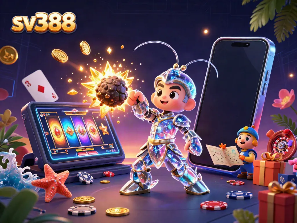 Bet on exciting winnings with sv388 in a vibrant, galactic casino adventure scene.