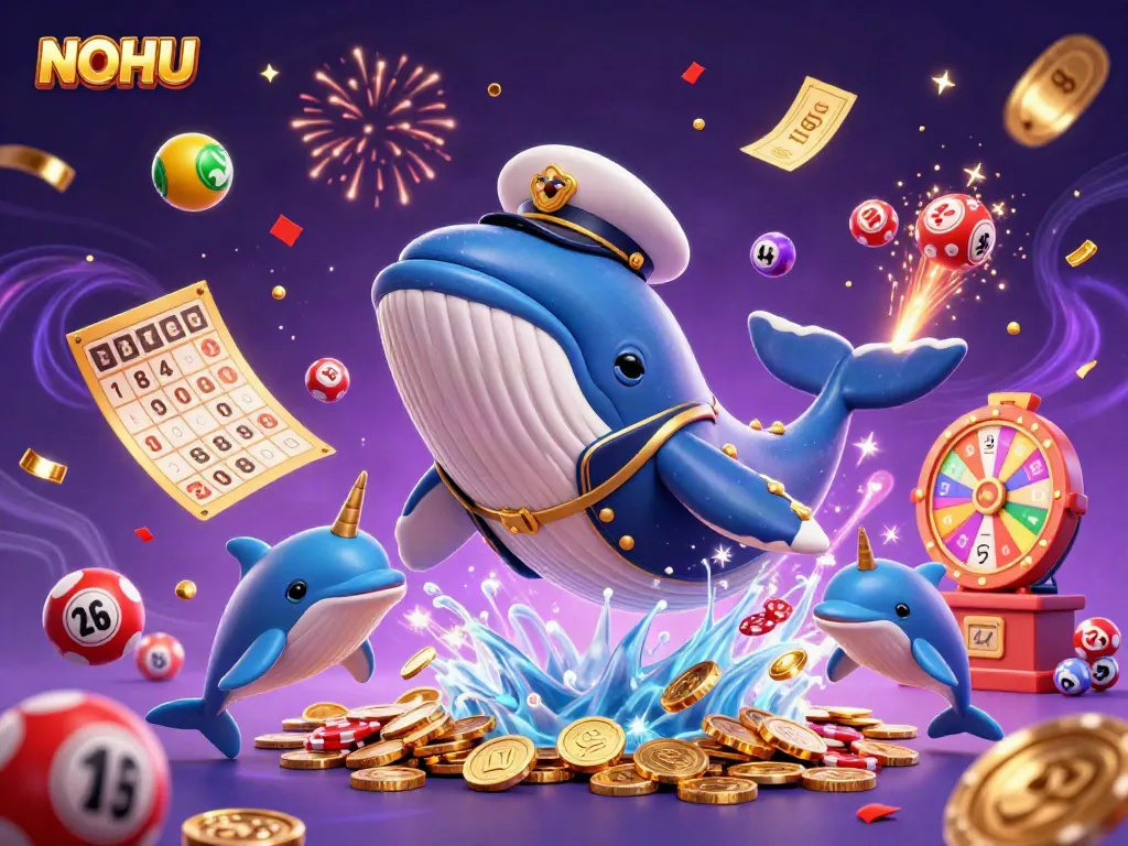 Experience thrilling jackpots and gameplay at NOHU with a vibrant 3D casino scene.