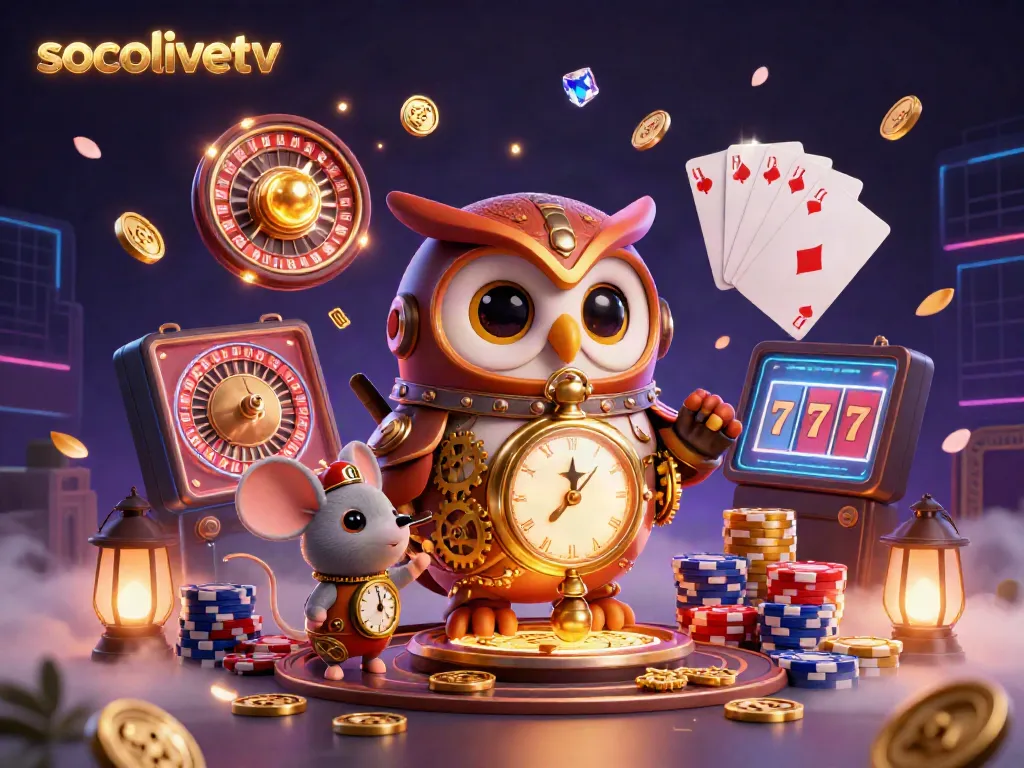 Win big with socolivetv's thrilling casino scenes featuring dynamic 3D gaming elements and vibrant characters.